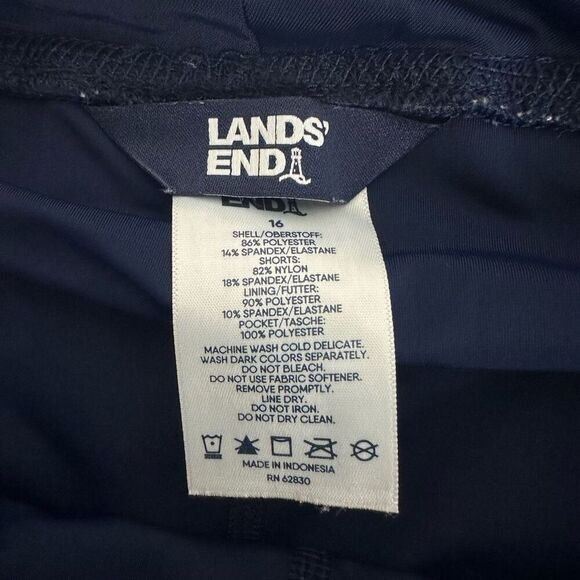 Lands’ End Women's Quick Dry Elastic Waist Active Board Skort size 16 Swim Skirt - Picture 6 of 7